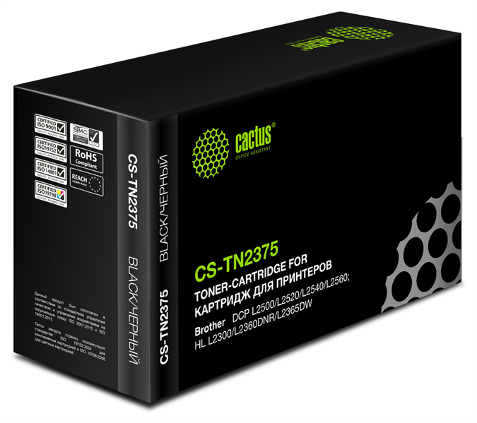 Cactus CS-TN2375 TN-2375 черный (2600стр.) для Brother DCP L2500/L2520/L2540/L2560