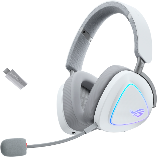 ASUS ROG DELTA II, 2.4GHz, Bluetooth,3.5mm, 315g, 20Hz~20kHz, RGB Lighting, Moonlight White