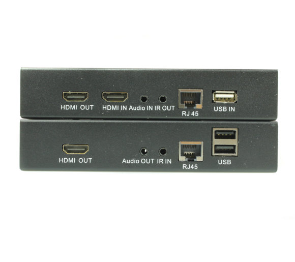 OSNOVO TLN-HiKM2+RLN-HiKM2 Комплект для передачи HDMI, 2хUSB(клавиатура+мышь) и ИК управления по сети Ethernet. Расстояние передачи "точка-точка" до 190м. Стандарт видеосжатия H.264(AVC). Разрешение д