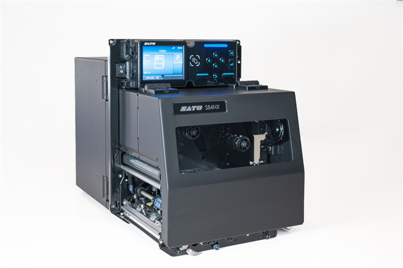 SATO S84NX Print Engine 305dpi, 4, TT, RH (Rigth Hand), 16 ips Up to 400 mm/s, CPU1: 2GB ROM, 256MB RAM, CPU2: 4MB ROM, 64MB RAM, LCD, 25 DSUB pin I/O, RS232C, USB, LAN, 2 x USB host, NFC, EU power ca