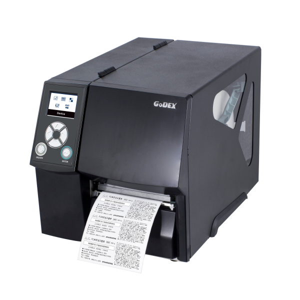 Godex TT ZX430i+, 300 dpi,  4",  4 ips, color LCD, memory 128/128 МБ, RS232/USB/TCPIP/USB host, 1" core ribbon