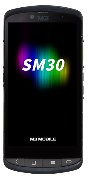 M3 Mobile SM30 Android 14.0 GMS, FHD, 802.11 a/b/g/n/ac/ax, SE4770, Front and Rear Cameras, BT 5.3, NFC(HF), 8G/128G, 4Buttons, 5000mAh Bat, Hand Strap, Bullet Proof Film. Req CRD&PWSP