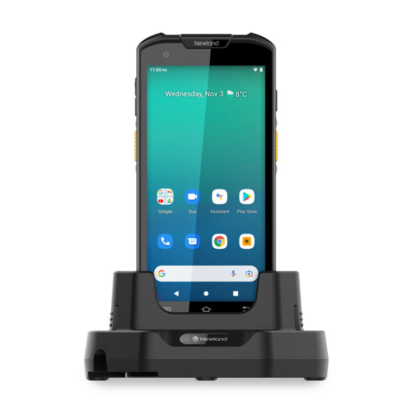 Newland MT9300 WWAN, Android 15 GMS, 5.5", 2.0 GHz, 2D Mega Pixel w/Laser Aimer (CM60E), 4GB/64GB, BT, WiFi5, 4G, GPS, NFC, Camera, protect case, USB-C cable, battery, screen protect,  handstrap, PSU