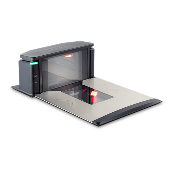 Datalogic Magellan 9550i Scanner/Scale, Med Platter/Flip-up Produce Rail/Shelf Mount, EU/Dual Interval/Metric Config, EU Power Brick/Cord, RS-232 Std Cable