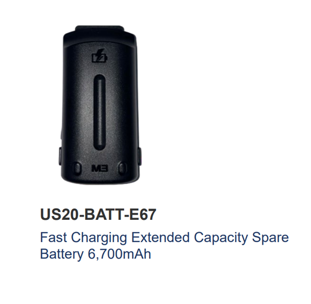 M3 Mobile ASSY: US20/US30 Fast Charging Extended Capacity Spare Battery 6,700mAh (10 pcs)