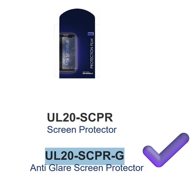 M3 Mobile ASSY: UL20/UL30 Anti Glare Screen Protector