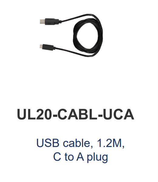 M3 Mobile ASSY: UL20/UL30 USB cable, 1.2M, C to A plug for UL20, SM15SM20 Snap-on, US20, SL20
