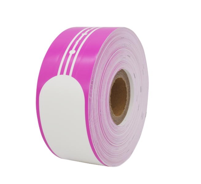 Ninestar (G&G) wristband, 35 mm/260 mm, core 24 mm, 100 per roll, clips included - PINK