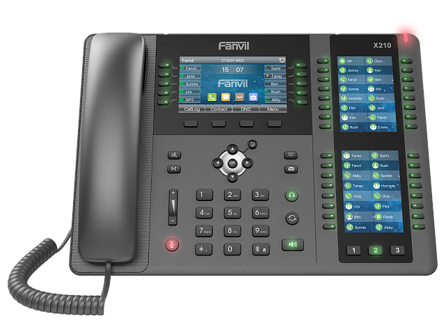 Fanvil X210 Консоль мониторинга и оповещения (SIP-телефон), 106 DSS, 20 SIP-акк., 4,3" + 2 x 3,5" Цвет. Экран, POE, БП в комп., 2x1 Gbps