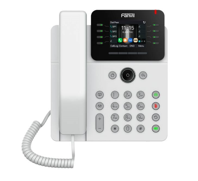 Fanvil V62G, 12 SIP-акк., 2,8", 320x240 Цвет. экран, POE, БП в комп., 2x1 Gbps, Белый