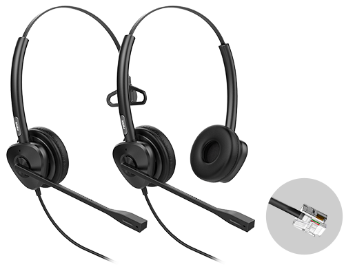 Fanvil HT302 Fanvil Гарнитура RJ9, кож.зам., HD Audio, складной микрофон, 1,8м., 95г.