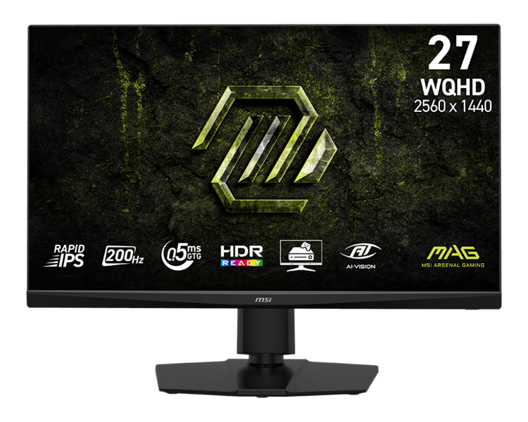 MSI MAG 272QPF E20 27" 16:9 WQHD(2560x1440) Rapid IPS Flat, 0.5ms(GTG), 1000:1, 100M:1, 300nits, 178/178, 2xHDMI 2.0b, DP 1.4a, Tilt,Swivel,Height,Pivot,VESA,200Hz,Black,1y w-ty