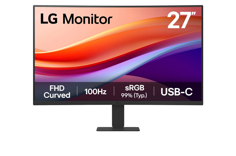 27 LG 27U421A-B, VA, 1920x1080, 5ms, 250cd, 100Hz, HDMI+USB-C, Curved 1500R, black, Ex