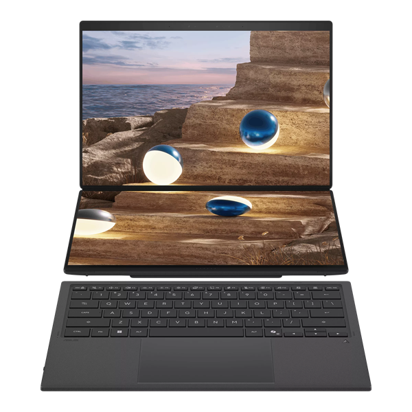 ASUS Zenbook Duo UX8407AA-SN426X Intel Core Ultra X7 358H/32GB/1TB SSD/Intel Arc Graphics/14" 3K (2880 x 1800) OLED 16:10/WIN11 PRO/Moher Gray/Stylus/1.65 kg