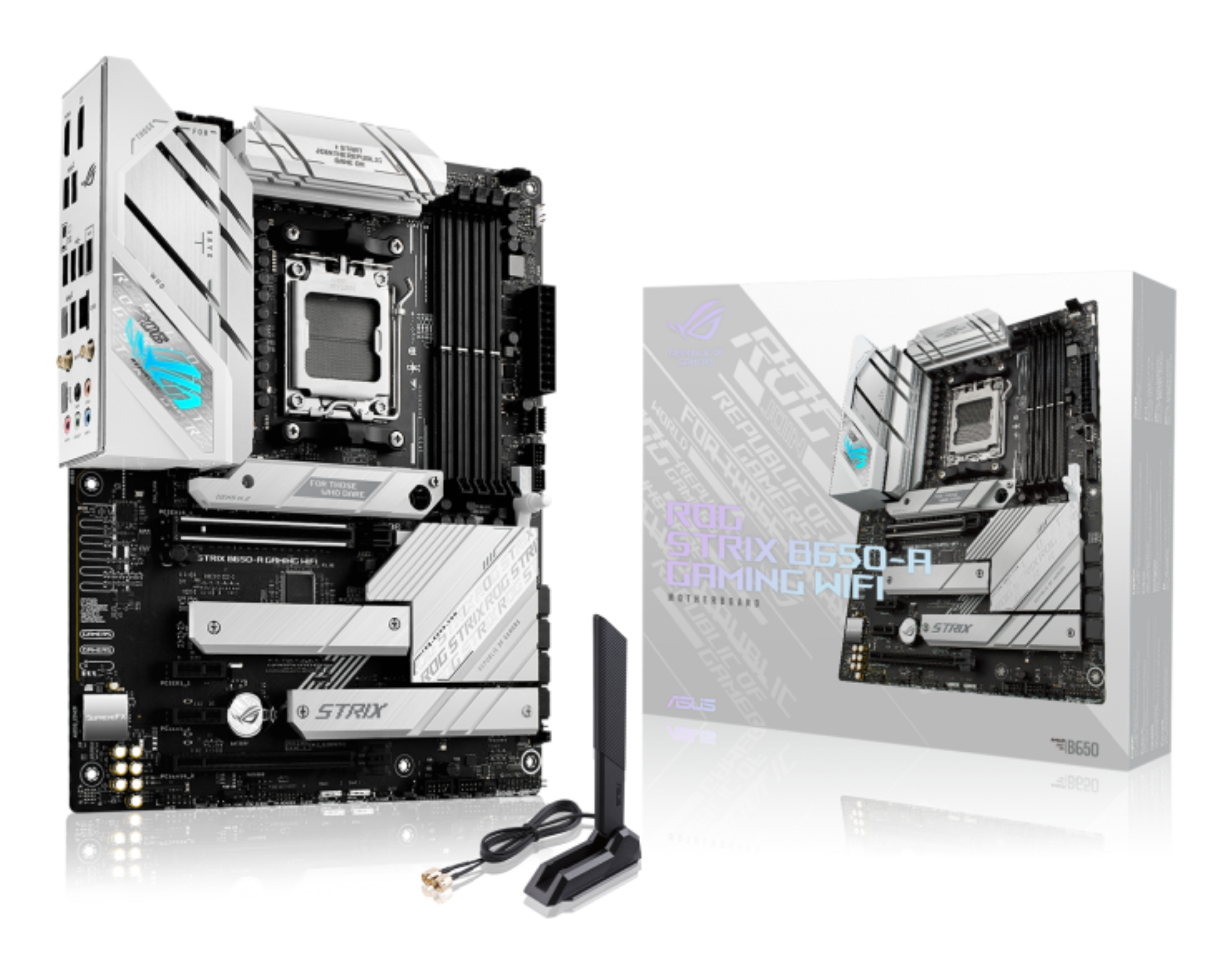 ASUS ROG STRIX B650-A GAMING WIFI, AM5, B650, 4*DDR5, 4*SATA, 3*M.2, 3*USB 3.2, 4*USB 2.0, Type-C, 2*PCIx16, 2*PCIx1, DP+HDMI, ATX; 90MB1BP0-M0EAY0