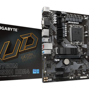 GIGABYTE B760M DS3H DDR4, LGA1700, B760, 4*DDR4, 4*SATA, 2*M.2, 3*USB 3.2, 2*USB 2.0, Type-C, 1*PCIx16, 2*PCIx1, D-Sub+HDMI+2*DP, mATX
