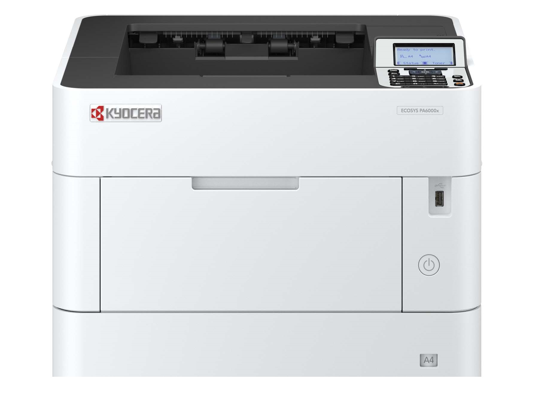 Kyocera ECOSYS PA6000x, Принтер, ч/б лазерный, A4, 60 стр/мин, 1200x1200 dpi, 512 Мб, USB 2.0, Network, лоток 500 л., Duplex, старт.тонер 11000 стр.