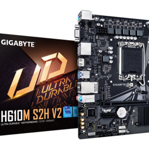 GIGABYTE H610M S2H, LGA1700, H610, 2*DDR5, 4*SATA, 1*M.2, 2*USB 3.2, 4*USB 2.0, 1*PCIx16, 1*PCIx1, D-Sub+HDMI+2*DP, mATX
