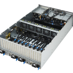 ASUS ESC8000-E11-SKU1 4U, 2x LGA4677, 32x DDR5, 8x SATA/SAS*, 1x M.2 (22110), 1x PCIex8 for HBA/RAID, 8x PCIex16 for dual-slot GPU, 1x PCIex16 for NIC card, 1x PCIex8 for NIC card, 2x 10Gbe, 4x 3000W