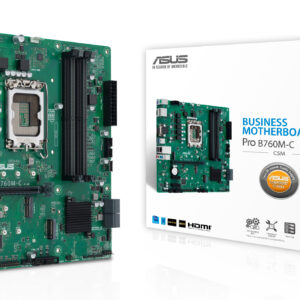 ASUS PRO B760M-C-CSM, LGA1700, B760, 4*DDR5, 4*SATA, 2*M.2, 2*USB 3.2, 2*USB 2.0, 1*PCIx16, 2*PCIx1, 2*DP+HDMI+VGA, mATX; 90MB1DX0-M1EAYC