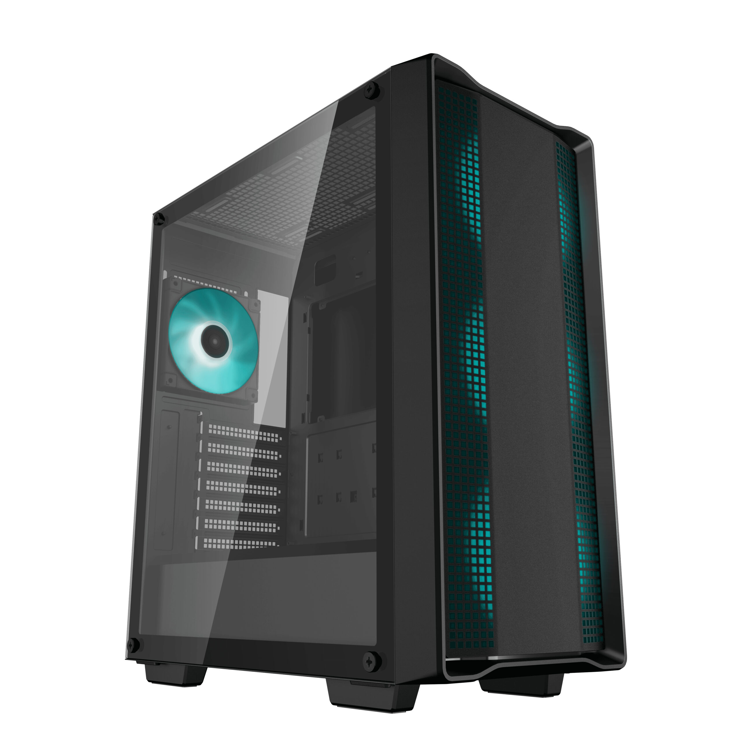 Deepcool CC560 V2 без БП, боковое окно (закаленное стекло), 3x120мм LED вентилятор спереди и 1x120мм LED вентилятор сзади, черный, ATX (R-CC560-BKGAA4-G-2)
