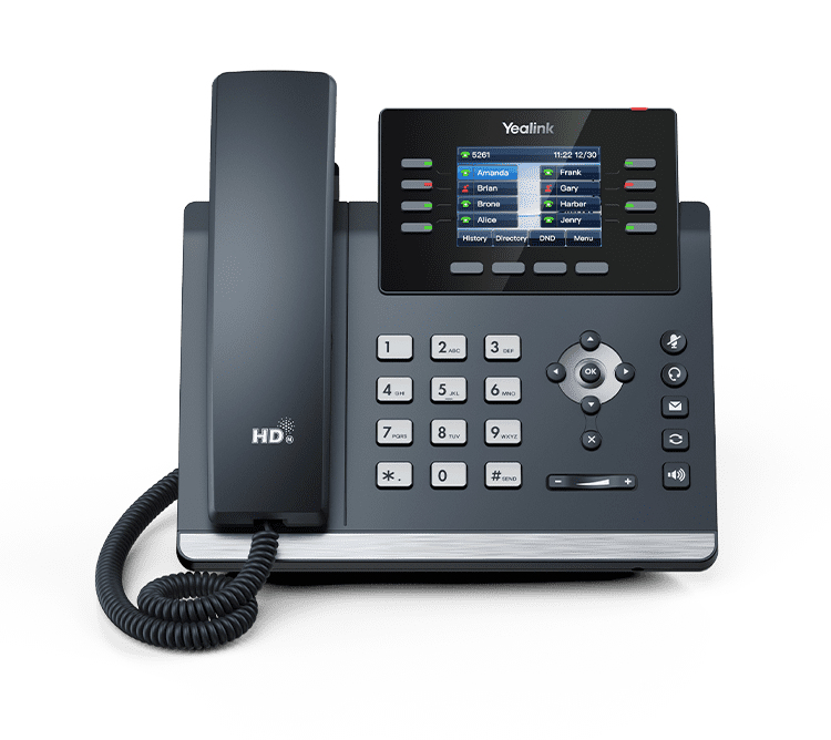 YEALINK SIP-T44W, 12 аккаунтов, 2 порта USB, Wi-Fi, цветной экран 2.8", BLF, PoE, GigE, без БП, шт