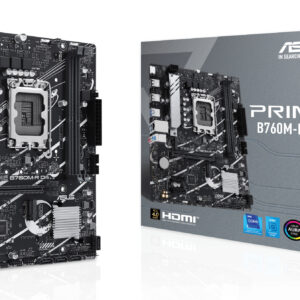 ASUS PRIME B760M-R D4, LGA1700, B760, 2*DDR4, 4*SATA, 2*M.2, 4*USB 3.2, 4*USB 2.0, 1*PCIx16, 2*PCIx1, HDMI, mATX; 90MB1HA0-M0EAY0