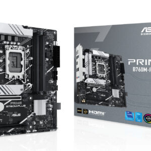 ASUS PRIME B760M-PLUS, LGA1700, B760, 4*DDR5, 4*SATA, 2*M.2, 2*USB 3.2, 4*USB 2.0, 2*PCIx16, 1*PCIx1, DP+HDMI, mATX; 90MB1GY0-M0EAY0