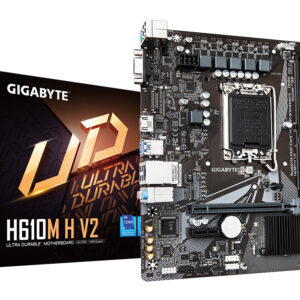 GIGABYTE H610M H V2, LGA1700, H610, 2*DDR5, 4*SATA, 1*M.2, 2*USB 3.2, 4*USB 2.0, 1*PCIx16, 1*PCIx1, D-Sub+HDMI, mATX