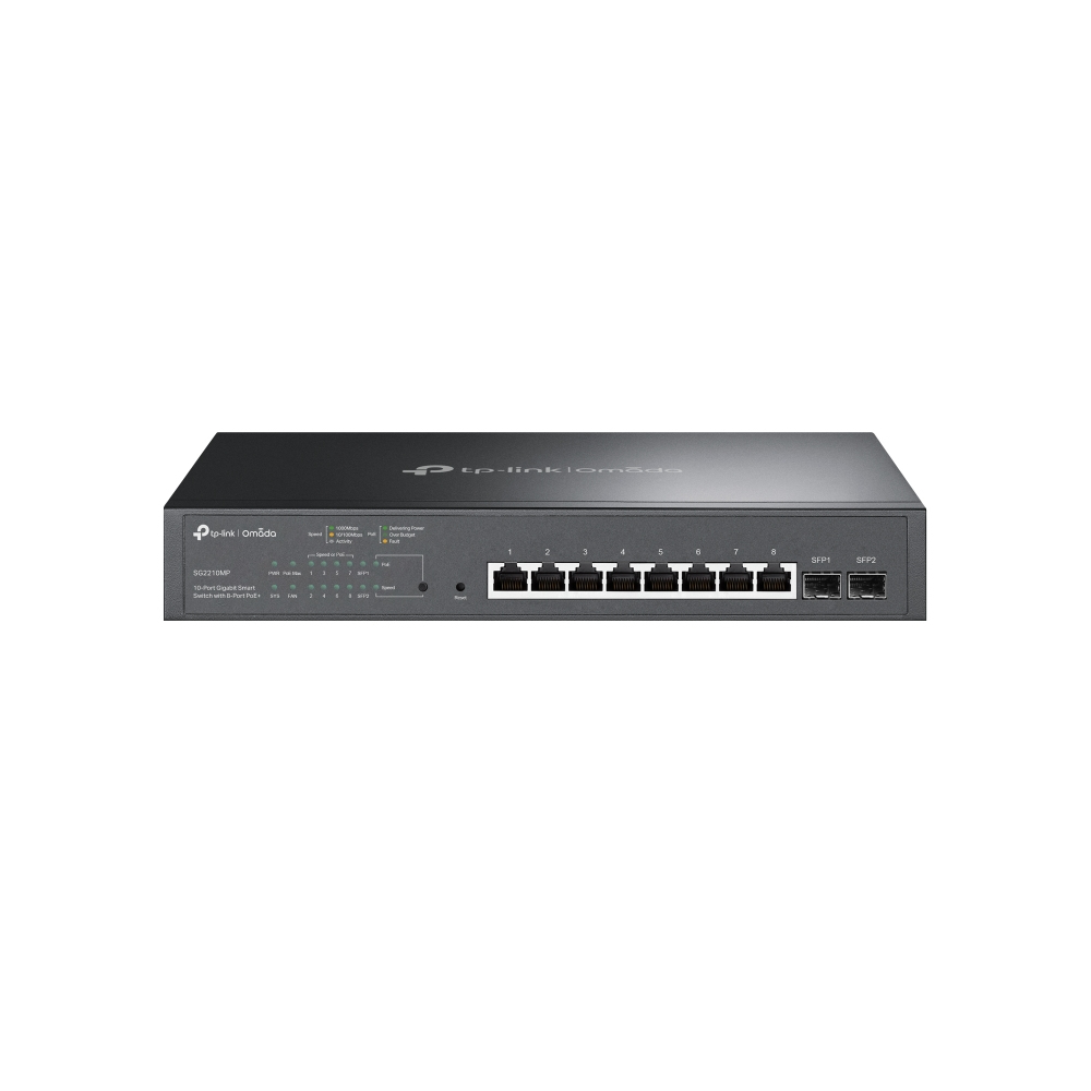 TP-Link SG2210MP, Omada™ 10-Port Gigabit Smart Switch with 8-Port PoE+