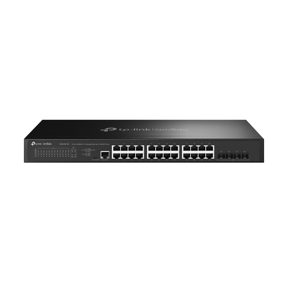 TP-Link SG3428X-M2, Omada™ 24-Port 2.5GBASE-T L2+ Managed Switch with 4 10GE SFP+ Slots