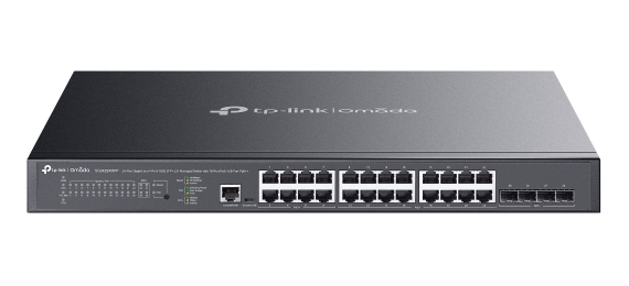 TP-Link SG3428XMPP, Omada 24-Port Gigabit and 4-Port 10GE SFP+ L2+ Managed Switch with 16-Port PoE+ & 8-Port PoE++