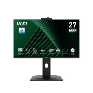 MSI PRO MP275QPDG 27" 16:9 WQHD(2560x1440) IPS Flat, WebCam FHD, 1ms(MPRT), 1300:1,100M:1,250nit,178/178,2xHDMI,DP,USB-C,USB-B, 4xUSB-A,Speaker,Tilt,Swivel,Height,Pivot 100HZ,Black,1y war-ty