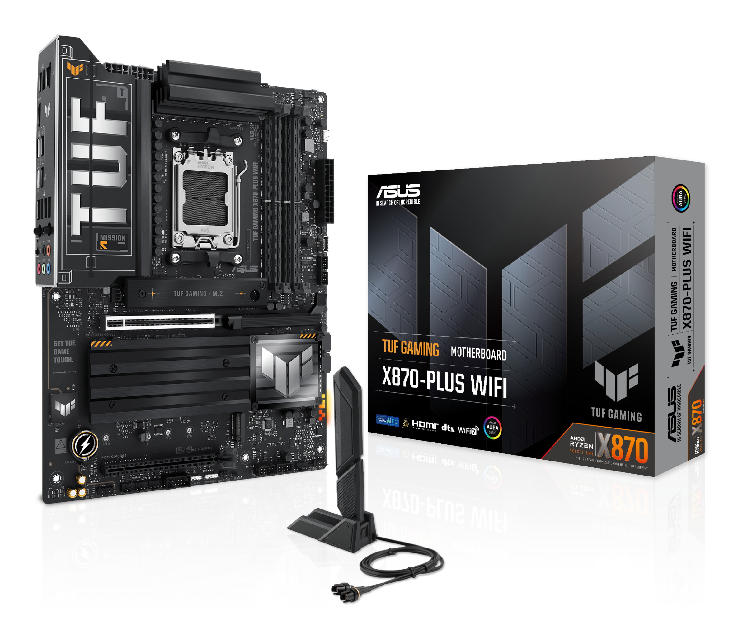 ASUS TUF GAMING X870-PLUS WIFI, AM5, X870, 4*DDR5, 2*SATA, 4*M.2, 1*USB 2.0, 7*USB 3.2, 2*USB4, 2*Type-C, 3*PCIx16, HDMI, ATX; 90MB1IU0-M0EAY0
