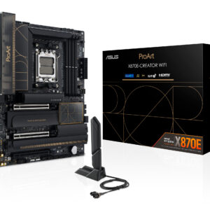 ASUS PROART X870E-CREATOR WIFI, AM5, X870, 4*DDR5, 4*SATA, 4*M.2, 7*USB 3.2, 1*USB 2.0, 2*USB4, Type-C, 3*PCIx16, HDMI, ATX; 90MB1IG0-M0EAY0