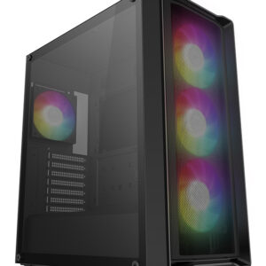 Deepcool CC560 MESH V2 без БП, боковое окно (закаленное стекло), 3x120мм ARGB LED вентилятор спереди и 1x120мм ARGB LED вентилятор сзади, черный, ATX (R-CC560-BKAMA4-G-2)