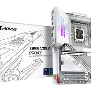 GIGABYTE Z890 AORUS PRO ICE, LGA1851, Z890, 4*DDR5, 4*SATA, 5*M.2, 4*USB 3.2, 4*USB 2.0, 2*Type-C, 3*PCIx16, 3*PCIx1, ATX