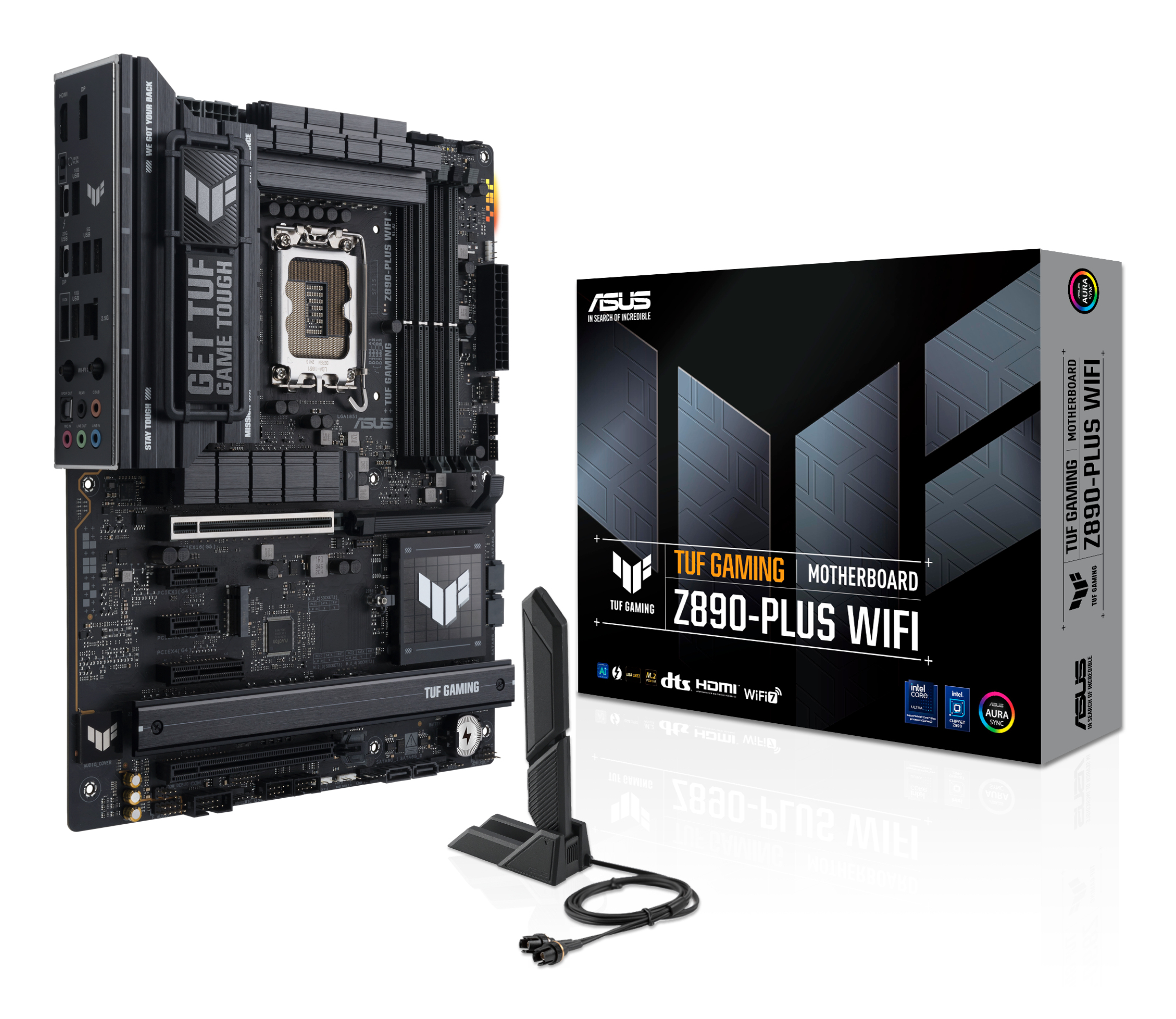 ASUS TUF GAMING Z890-PLUS WIFI, LGA1851, Z890, 4*DDR5, 4*SATA, 4*M.2, 6*USB 3.2, Type-C, 2*PCIx16, 1*PCIx4, 2*PCIx1, Thunderbolt™ 4, HDMI+DP, ATX; 90MB1IQ0-M0EAY0