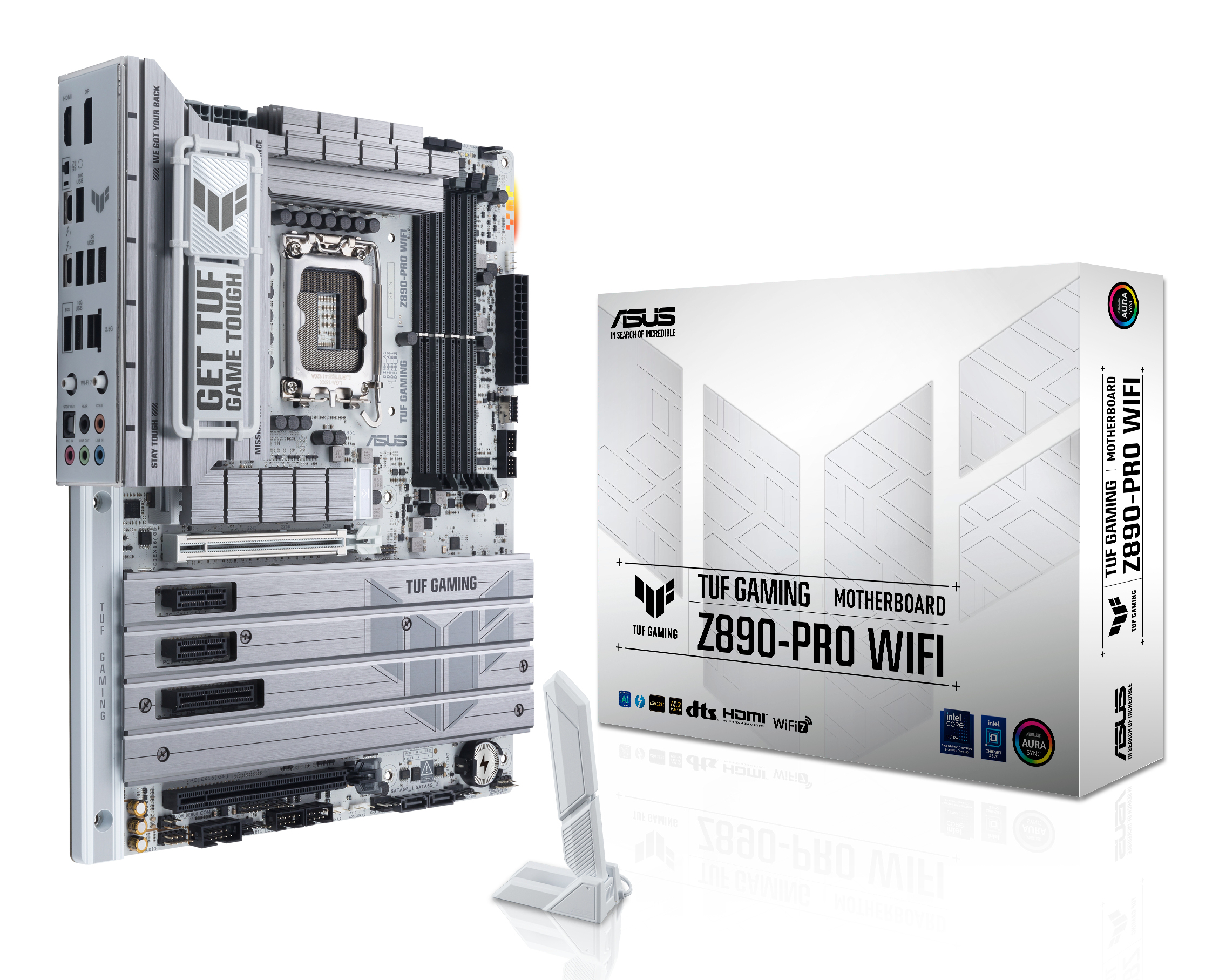 ASUS TUF GAMING Z890-PRO WIFI, LGA1851, Z890, 4*DDR5, 4*SATA, 4*M.2, 6*USB 3.2, 2*PCIx16, 1*PCIx4, 2*PCIx1, 2*Thunderbolt™ 4, HDMI+DP, ATX; 90MB1IR0-M0EAY0