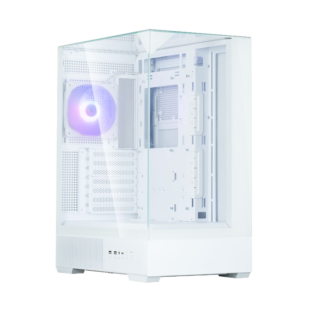 ZALMAN P40 Prism, ATX, WHITE, WINDOW, 2x3.5", 3x2.5", 1xUSB TYPE-C, 2xUSB3.0, REAR 1x120mm ARGB