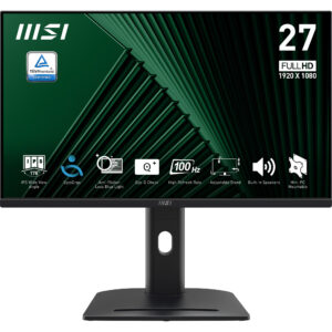 MSI PRO MP275PG 27" 16:9 FHD(1920x1080), IPS Flat, 1ms(MPRT), 1300:1, 100M:1, 300nits, 178/178, HDMI 1.4b, DP 1.2a, VGA, Speaker, Tilt, Swivel, Height, Pivot, 100HZ, Black, 1y war-ty