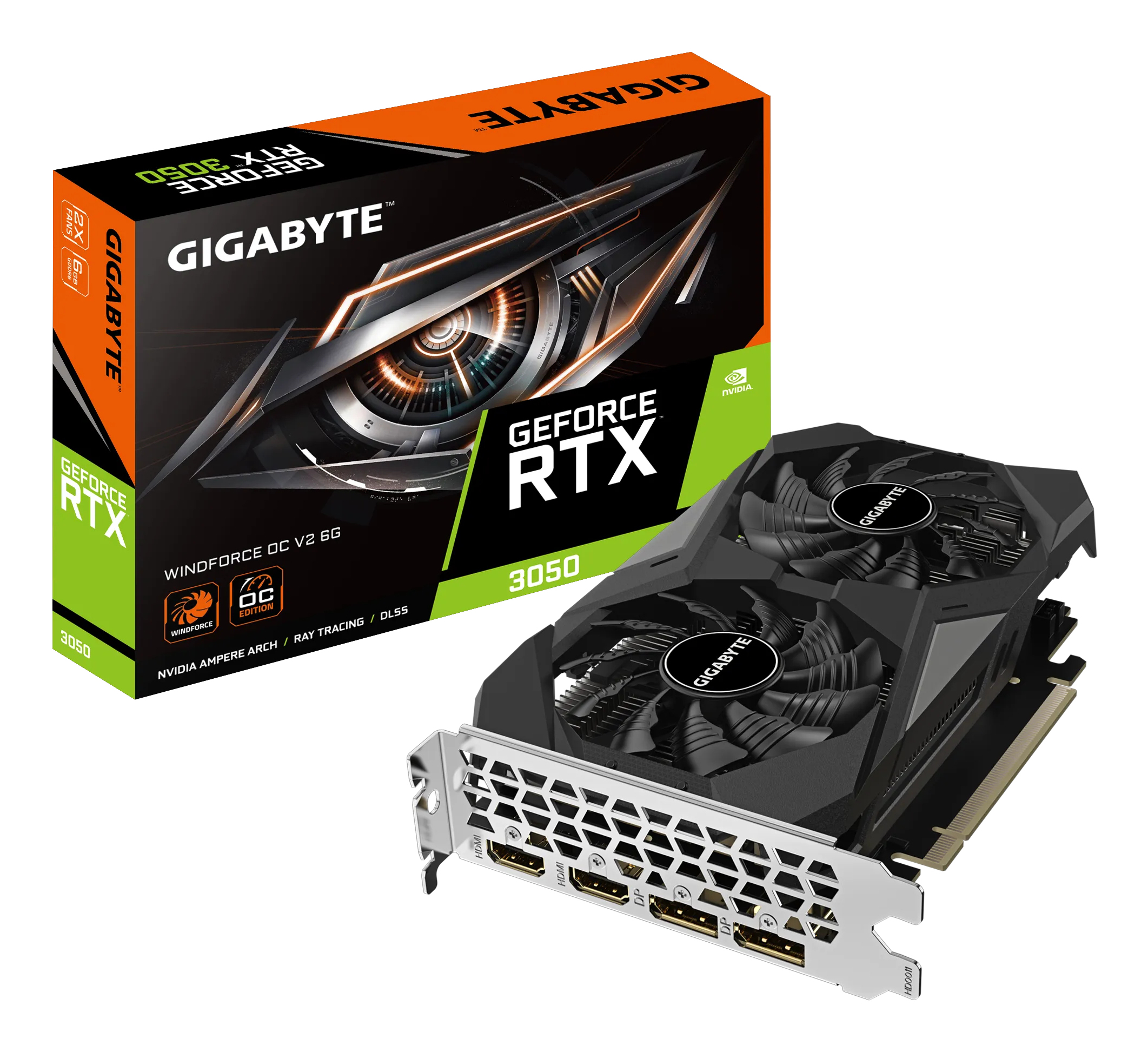 GIGABYTE RTX3050 WINDFORCE OC 6GB//RTX3050, HDMI*2, DP*2, 6G,D6