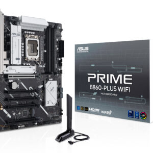ASUS PRIME B860-PLUS WIFI, LGA1851, B860, 4*DDR5, 4*SATA, 2*M.2, 3*USB 3.2, 4*USB 2.0, Type-C, 5*PCIx16, DP+HDMI, ATX; 90MB1K50-M0EAY0