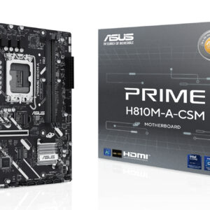 ASUS PRIME H810M-A-CSM, LGA1851, H810, 2*DDR5, 4*SATA, 2*M.2, 2*USB 3.2, 4*USB 2.0, 1*PCIx16, 1*PCIx1, HDMI+DP, mATX; 90MB1KK0-M0EAYC