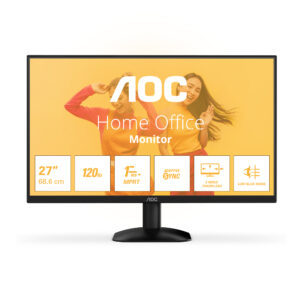27" AOC 1920x1080 WLED 16:9 VA 250cd, 3000:1, 4ms, 178°/178°, VGA, HDMI, 100Hz, Tilt, VESA, External, Black, 3y