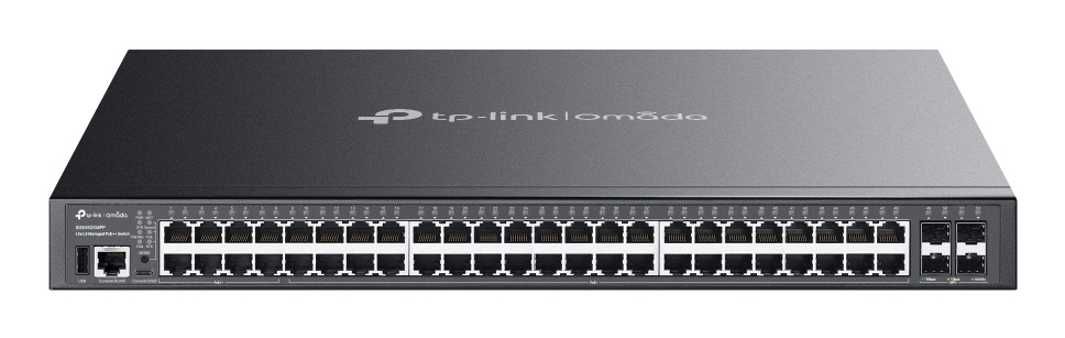 TP-Link SG5452XMPP, Omada 48-Port Gigabit Stackable Lite L3 Managed PoE++ Switch with 4 10G Slots