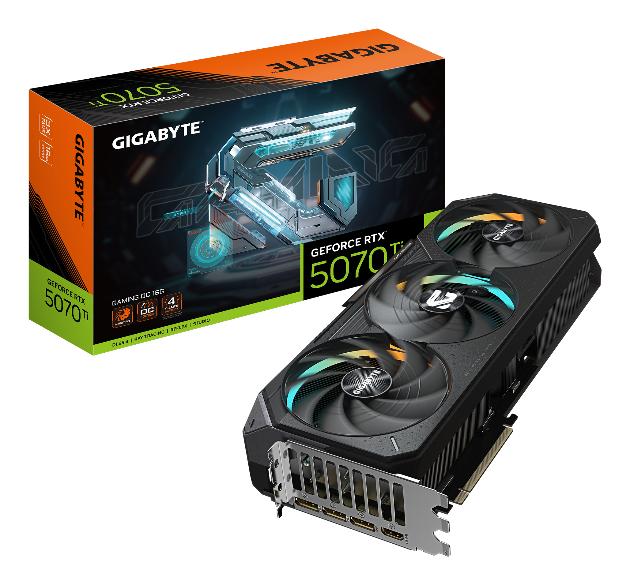 GIGABYTE RTX5070Ti GAMING OC 16Gb//RTX5070Ti, HDMI*1, DP*3, 16G,D7