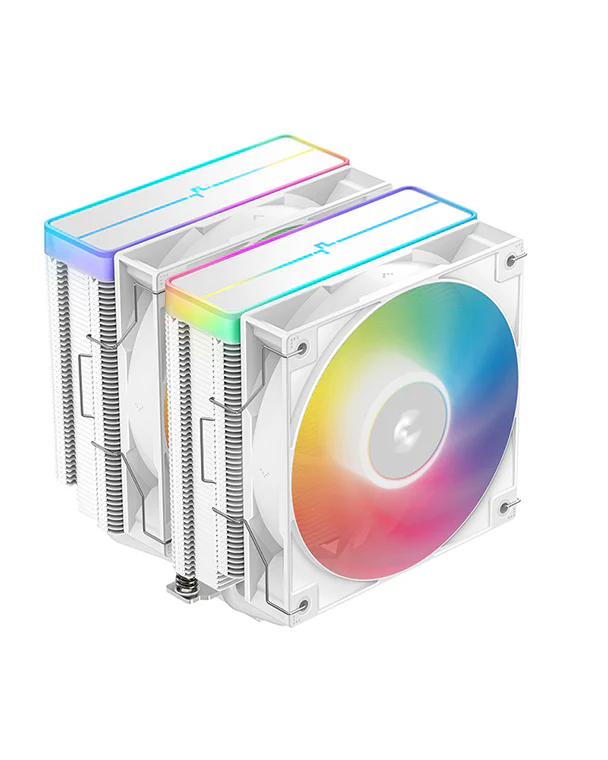 DEEPCOOL AG620 WH ARGB V2 LGA20XX/1700/1200/115X/AM5/AM4 (9шт/кор, TDP 260W, PWM, ARGB DUAL Fan 120mm, 6 тепл. трубок, белый) RET (R-AG620-WHAMMN-GJD)