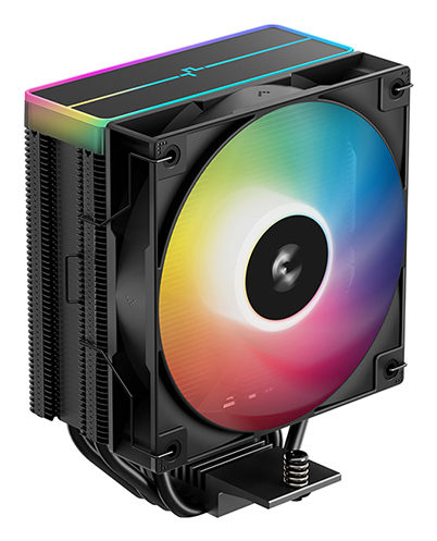 DEEPCOOL AG400 BK ARGB V2 LGA1851/1700/1200/115X/AM5/AM4 (18шт/кор, TDP 220W, PWM, ARGB Fan 120mm, 4 тепл. трубки, черный) RET (R-AG400-BKAMMN-GJD)