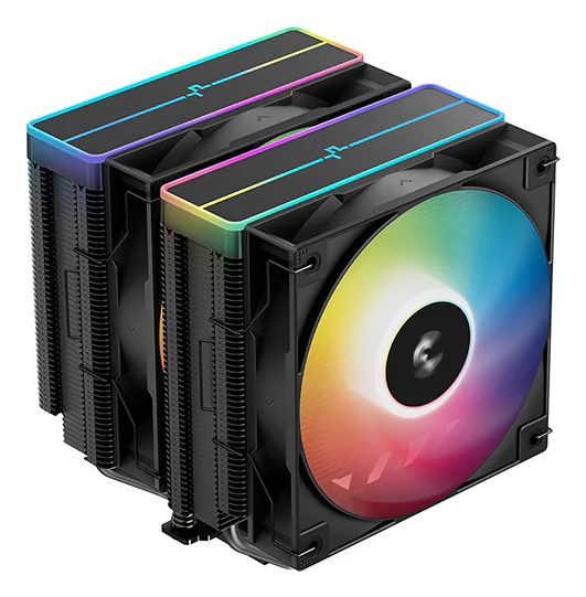 DEEPCOOL AG620 BK ARGB V2 LGA20XX/1700/1200/115X/AM5/AM4 (9шт/кор, TDP 260W, PWM, ARGB DUAL Fan 120mm, 6 тепл. трубок, черный) RET (R-AG620-BKAMMN-GJD)